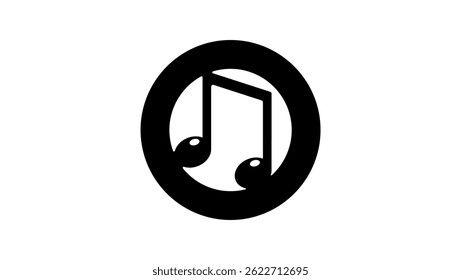 letter O in note shape, black isolated silhouette