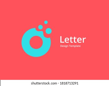 Letter O or number 0 with bubbles logo icon design template elements