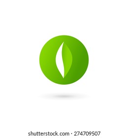 Letter O number 0 eco leaves logo icon design template elements
