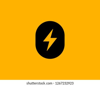 Letter O number 0 lightning logo icon design template elements