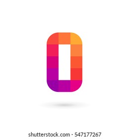 Letter O number 0 mosaic logo icon design template elements