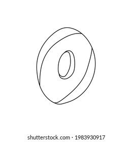 letter o or number 0, vector illustration