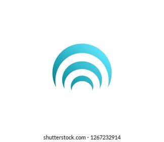 Letter O number 0 wireless logo icon design template elements