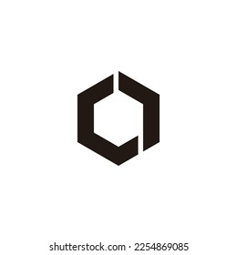 Letter O, number 1 hexagon geometric symbol simple logo vector