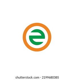 Letter O and number 2, circle geometric symbol simple logo vector