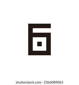 Letter o, number 6 square geometric symbol simple logo vector