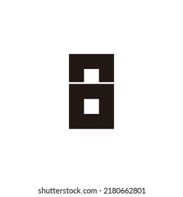 Letra O número 8 cuadrado, símbolo geométrico de contorno simple vector de logotipo