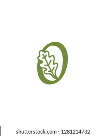 Letter O With Oak Leaf Logo Icon 001
