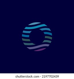 Letter o ocean color logo, symbol, vector image