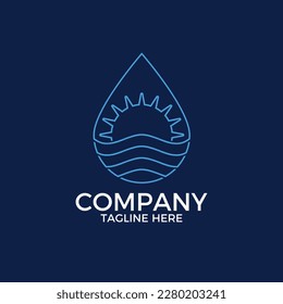 Letter O ocean logo. Initial O sea logo. Sea wave logo. Drip Logo.
