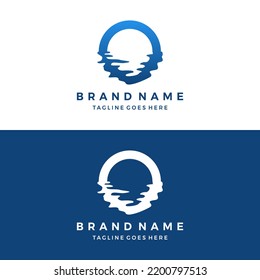 Letter O ocean logo vector illustration