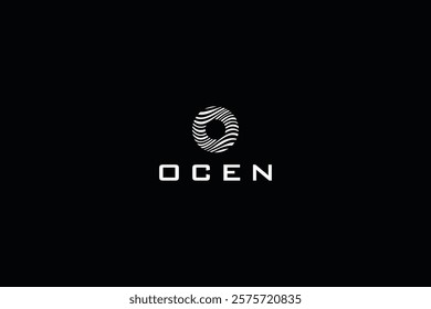 Letter O ocean wave modern technological logo