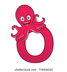 Letter O with an octopus