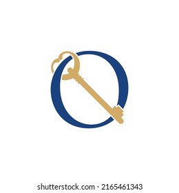 Letra O con vector de logotipo de clave antiguo 001	