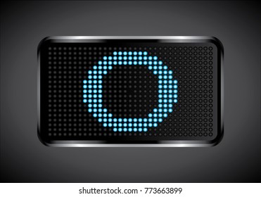 letter O on led bulb board vector illustration
