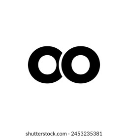 Letter O and O, OO logo design template. Minimal monogram initial based logotype.