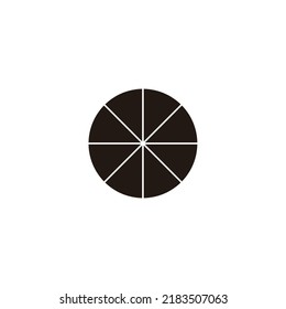 Letter O orange, geometric symbol simple logo vector
