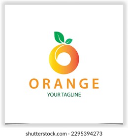 letter o orange logo premium elegant template vector eps 10