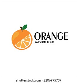 Letra O con logotipo de forma naranja Ilustración