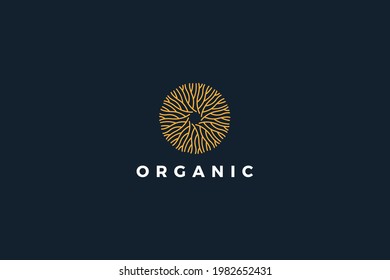 Letter O organic sea twig ornamental logo