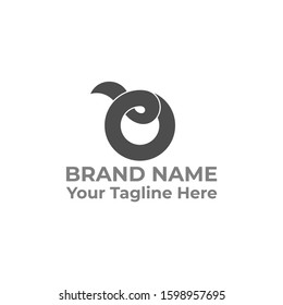 letter o overlapping ribbon simple design logo vector