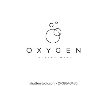 letter O oxygen symbol line logo design