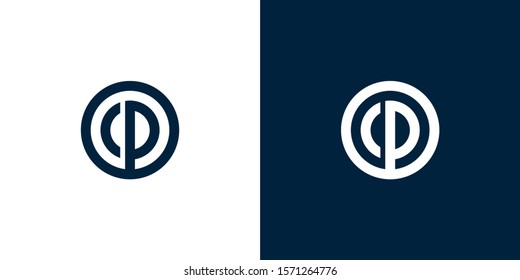 letter o with letter p logo design. OP company group linked letter logotype