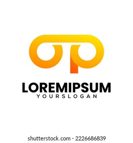 letter o p  logo design template