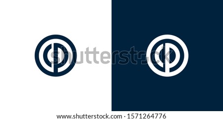 letter o with letter p logo design. OP company group linked letter logotype