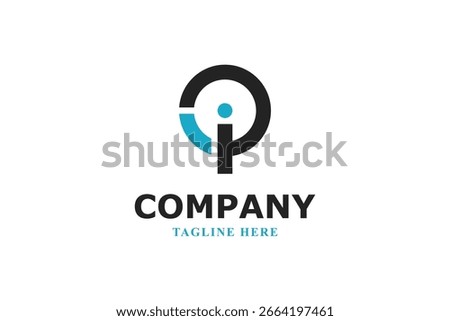 letter o p i modern monogram logo