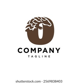 Letter O Pangolin Logo Icon Vector