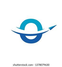 Letter O Paper Airplane Travel Logo Design Inspiration