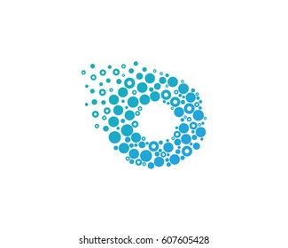 Letter O Particle Dot Logo Design Element
