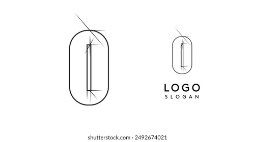 Letter O pencil drawn, architectural blueprint logo design, construction plan, technical drawing. Ideal for corporate branding, industrial projects, engineering firms. Vector illustration