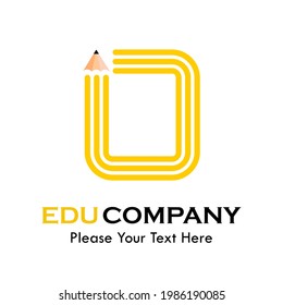 Letter o with pencil logo template illustration. suitable for education