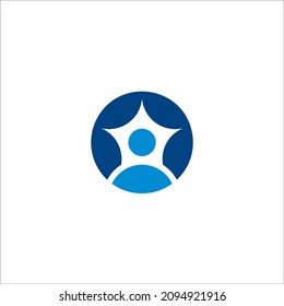 Letter O and People icons Logo Design.