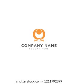 Letter O with people learn Logo Template Design Vector, Emblem, Design Concept, Creative Symbol, Icon