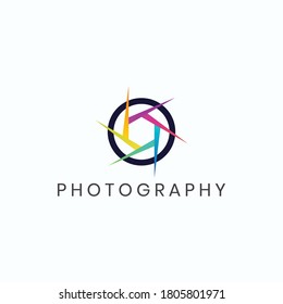 Letter O photography logo. colorful letter logo design vector.
