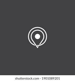 Letter O Pin Point Map Simple Logo Icon Vector Template