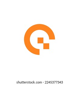 letter O pixel logo design vector sign