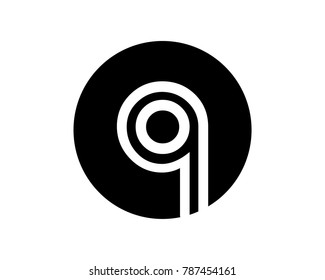 Letter O Pixel Logo Design Template With black Circle Isolated on White Background. Vector Illustration
