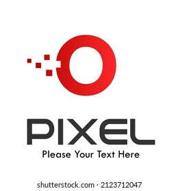 Letter o pixel logo template illustration. suitable for Business logo, App Industry, App icon, etc. Easy to edit, change size, color and text.