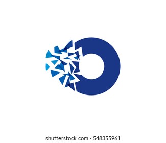Letter O Pixel Spark Logo Design Element
