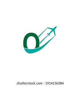 Letra O con icono de logo de plano ilustración vectorial