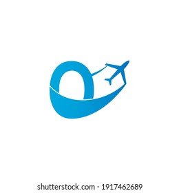 Letra O con icono de logotipo de plano diseño ilustración de vector plantilla