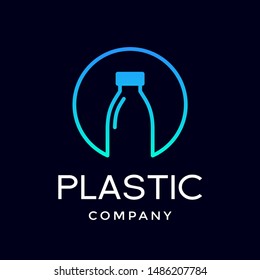 Letter O with plastic or bottle vector logo template. Suitable for ecology, drink, fresh water business.