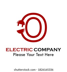 letter o with plug symbol logo template illustration. suitable for electric, thunder, computer, lightning brand, mark etc