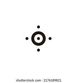 Letter O plus, circle geometric symbol simple logo vector