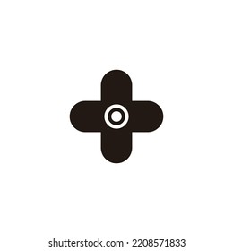 Letra O plus, símbolo geométrico circular símbolo simple vector