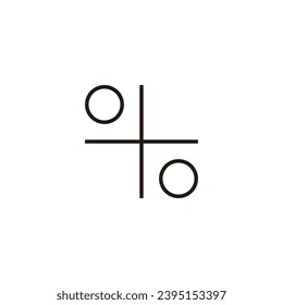 Letter o plus, lines geometric symbol simple logo vector